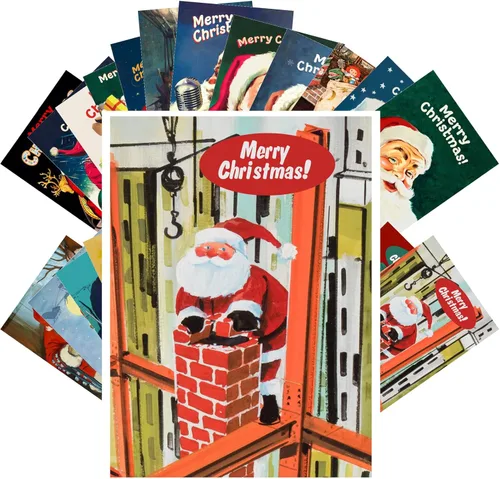 Miniatura 17 de PIXILUV Postales vintage (24 piezas de 4 x 6 pulgadas cada una) magníficos paisajes mágicos nevados postales de Navidad postales retro tarjeta