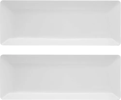 Miniatura 9 de Party Essentials N156621 - Bandejas elegantes de plástico para aperitivos/servir, 15.75" x 6", transparente, paquete de 6