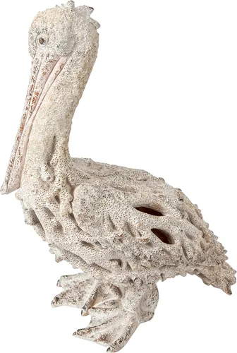Miniatura 7 de Figura de pie de pelícano blanco, 13.75 pulgadas, decoración náutica de arrecife de coral, decoración costera, playa, hogar, estatua del océano