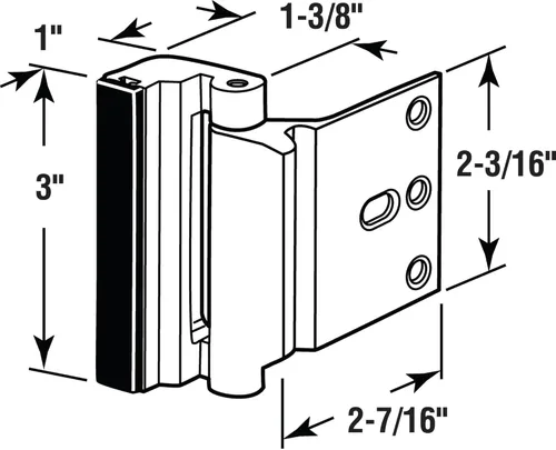 Miniatura 2 de Prime-Line U 10827 - Cerradura de refuerzo de puerta – Añade alta seguridad adicional a tu hogar y evita la entrada no autorizada – Tope de 3 Níquel