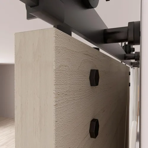 Miniatura 3 de Kit de herrajes para puerta de granero de 5 pies, juego de herrajes modulares resistentes para puertas interiores y exteriores