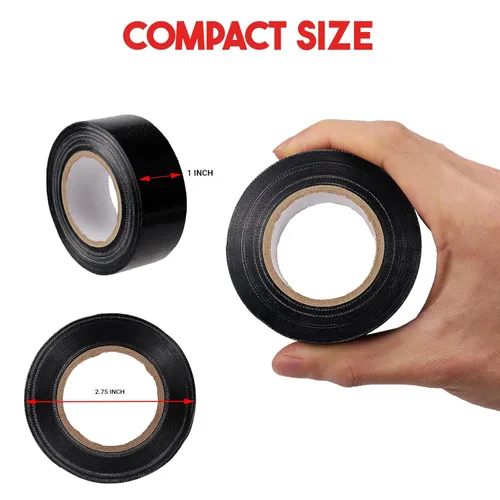 Miniatura 2 de Mini Cinta Adhesiva para Conductos, 1" x 10 yardas Tamaño de Viaje Cinta Adhesiva para Conductos Paquete de 2, Rollo Pequeño, Impermeable, Kit