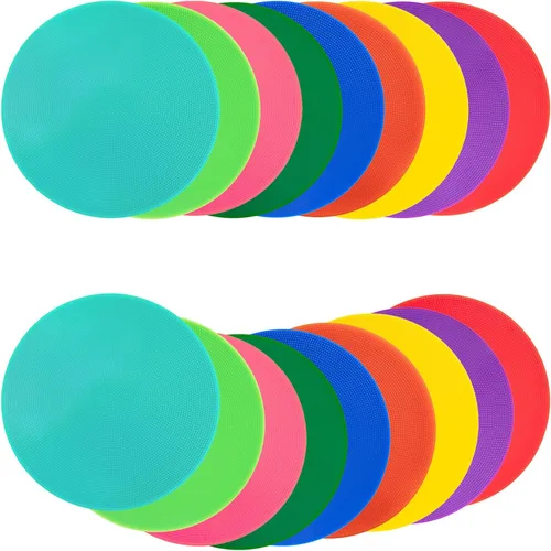 Miniatura 14 de Marcadores de puntos de 9/10 pulgadas, marcadores de goma antideslizantes de agilidad, conos de campo plano para gimnasio/fútbol PE, marcadores