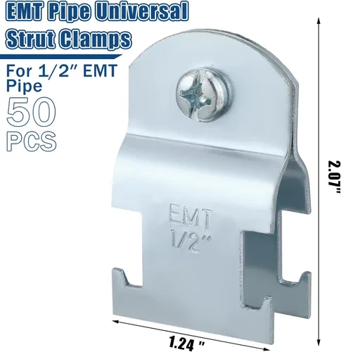 Miniatura 2 de Landhoow Emt Pipe - Abrazaderas universales de puntal para canal, accesorio de conducto electro galvanizado con perno y tuerca, herramienta