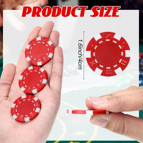 Miniatura 4 de 100 fichas de póquer de 0.41 oz ABS Monte Carlo, 0.05 oz fichas de bingo de 1.575 in, marcadores en blanco para conteo a granel para Blackjack y Rojo