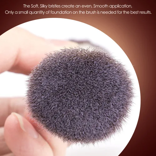 Miniatura 3 de KINGMAS Brocha para base, brocha de maquillaje bronceador premium, pinceles de contorno de doble extremo, parte superior redonda plana y en ángulo