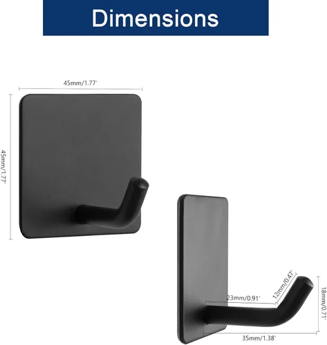 Miniatura 2 de NearMoon Ganchos adhesivos, ganchos de pared de baño resistentes, impermeables, de acero inoxidable, para colgar toallas, soportes para ropa