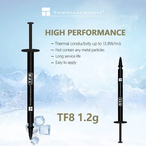 Thermalright TF8 0.04 oz Grasa térmica, la pasta térmica de alto rendimiento para enfriar todos los procesadores, pasta de disipador de calor de