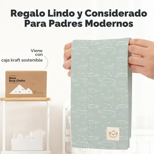 Miniatura 9 de Paños orgánicos para bebés niño y niña - Juego de 6 toallas grandes de algodón para eructar, paños para baba, súper absorbentes, ultra suaves