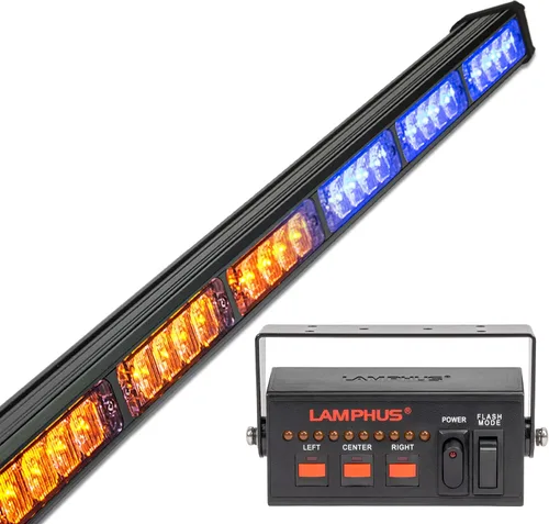 Miniatura 46 de LAMPHUS SolarBlast SBLS104 barra de luces LED de alerta de emergencia e indicación de tránsito, 47 pulgadas, 40 W - ÁMBAR AZUL, ámbar / blanco