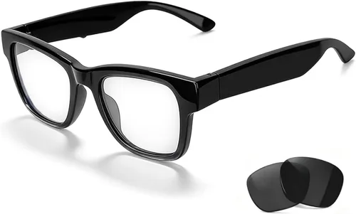 Lentes inteligentes AI para hombres y mujeres, traducción en tiempo real, lente de cambio de color con protección UV y luz azul, música y llamadas