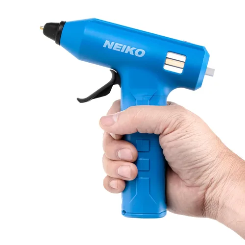Miniatura 4 de NEIKO Pistola de pegamento inalámbrica 10582A, pistola de pegamento caliente recargable de 20 W, 20 barras de pegamento incluidas, boquilla