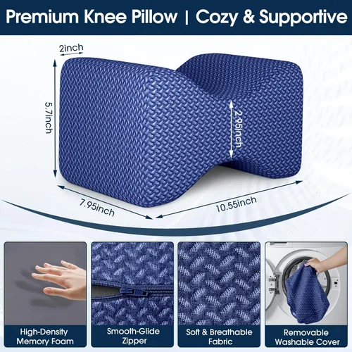 Miniatura 2 de BlissTrends Memory Foam Knee Pillow, Knee Pillow for Side Sleepers, Leg Pillows for Sleeping Blood Circulation, Elevation Pillow for Spine Aligning