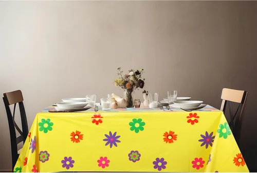 Miniatura 4 de Oudain 6 piezas de decoración de fiesta de los años 70, mantel hippie para decoración de los años 60, cubierta desechable de plástico retro