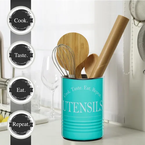Miniatura 2 de Bartnelli Organizador grande de utensilios de cocina para encimera, organizador de almacenamiento de granja con base acolchada estable