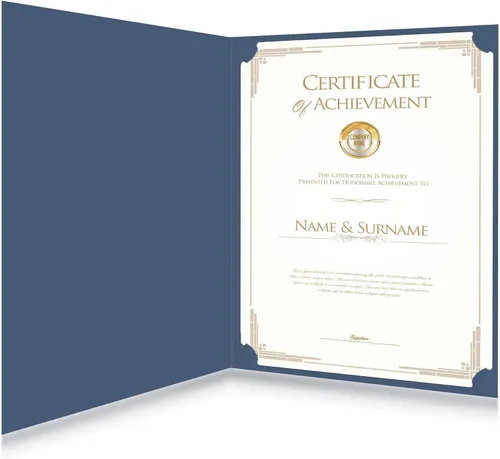 Miniatura 7 de HAUTOCO Portacertificados 50 Paquetes Azul Marino Cubiertas de Diploma con Borde de Lámina Dorada Portacertificados para Certificados de Premio