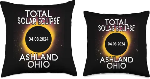 Miniatura 3 de Ashland Ohio Solar Eclipse 2024 Total Solar Eclipse 2024 Ashland Ohio - Almohada de 16 x 16 pulgadas, multicolor