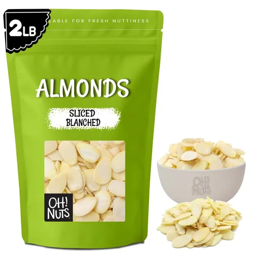 Miniatura 12 de Oh! Nuts Almendras naturales en rodajas – crudas – 100% naturales – 2 libras – Rebanadas de almendras altas en proteínas – Empaquetadas en bolsa
