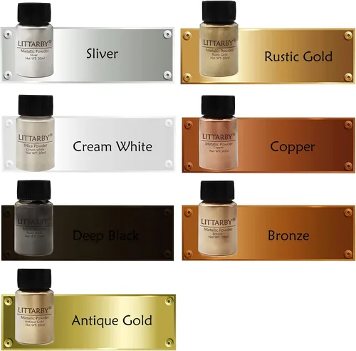 Miniatura 3 de Polvo de pigmento metálico para resina epoxi, cobre/plata/oro/negro/perla blanca en polvo, tinte de mica real fina para Kintsugi, artes de pintura