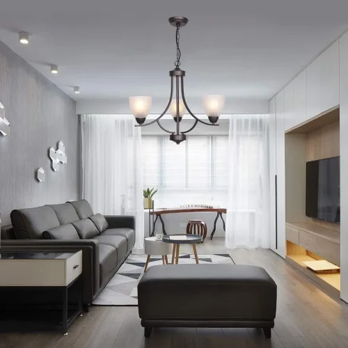 Miniatura 6 de 3 Lámparas Contemporáneas con Sombra y Acabado de Bronce Aceitado en Alabastro Lámparas de Techo Modernas Colgantes Iluminación de Tipo Colgante