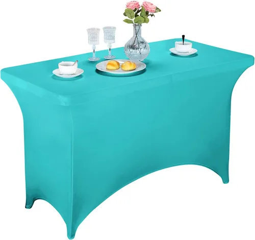 Miniatura 91 de LZY Cubierta de Mesa Elástica Ajustable de Spandex para Mesa Plegable de 6 pies, 4 pies o 8 pies, Mantel de Cóctel Rectangular, Perfecto para Champn