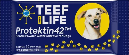 TEEF for Life Protektin42 - Recambio de polvo dental prebiótico para perros, 30 porciones (1 paquete), aditivo de agua natural sin sabor para perros