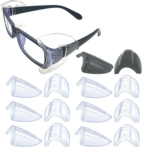 Miniatura 20 de KMDJG - 11 pares de protectores laterales de seguridad, protectores laterales transparentes para gafas de seguridad, se adaptan a marcos de anteojos