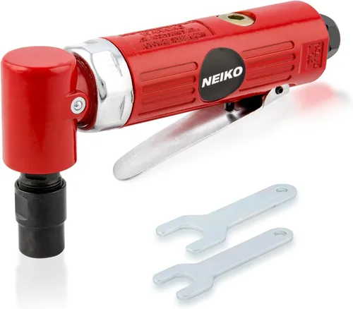 NEIKO Amoladora neumática en ángulo recto 30060A de 1/4 de pulgada, 20,000 RPM, consumo de 4 CFM, escape trasero, empuñadura de pistola (paquete de