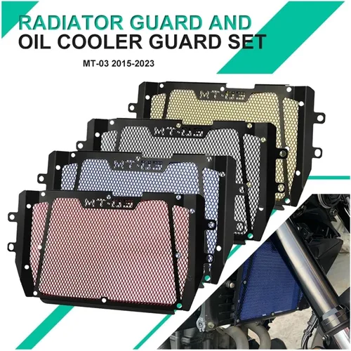 Miniatura 2 de LeosHi Compatible with MT-03 MT03 MT 03 2015 2016 2017 2018 2019 2020 2021 Motorcycle Aluminum Radiator Grille Grill Guard Cover Protector