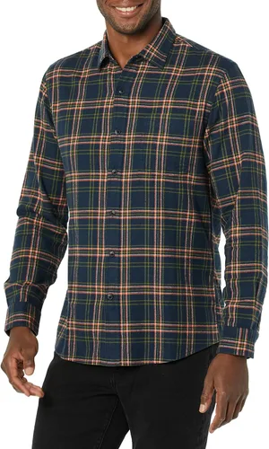 Miniatura 76 de Amazon Essentials Camisas de franela de manga larga para hombre, corte ajustado, a cuadros con botones