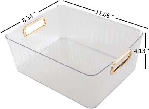 Miniatura 2 de Bringer Contenedor de almacenamiento de plástico transparente, paquete de 4 contenedores multiuso