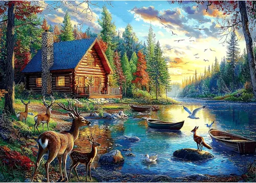Miniatura 15 de Blueforest Rompecabezas de 1000 piezas para adultos y personas mayores, rompecabezas colorido de faro de pueblo costero, rompecabezas de 27.5 x 19.7