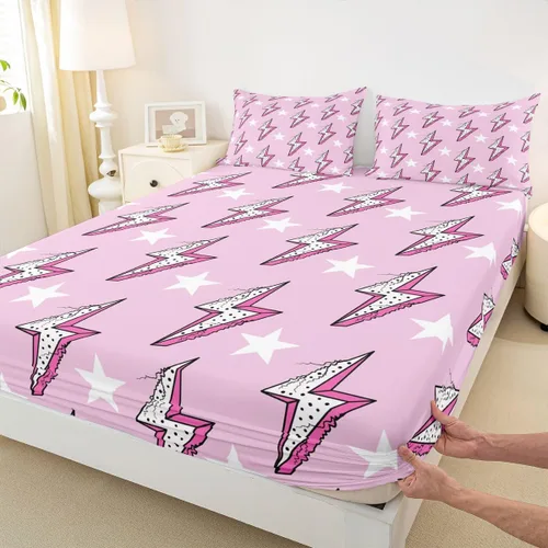 Miniatura 39 de Juego de sábanas con estampado de manchas de piel de cheetah abstracto, sábana bajera tamaño individual para niños, niñas y mujeres, decoración