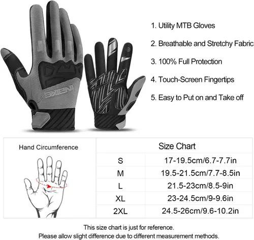 Miniatura 6 de INBIKE MTB BMX ATV - Guantes de ciclismo para carrera de motocross, bicicleta de montaña, DH