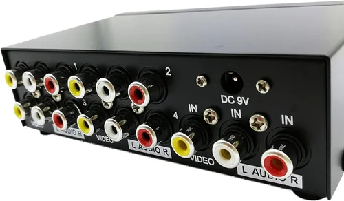 Miniatura 7 de QiCheng&LYS Caja divisor RCA de 4 vías 3 alimentada, 1 en 4 salidas, duplicador de distribución de audio de video compuesto con adaptador de 1 en 4