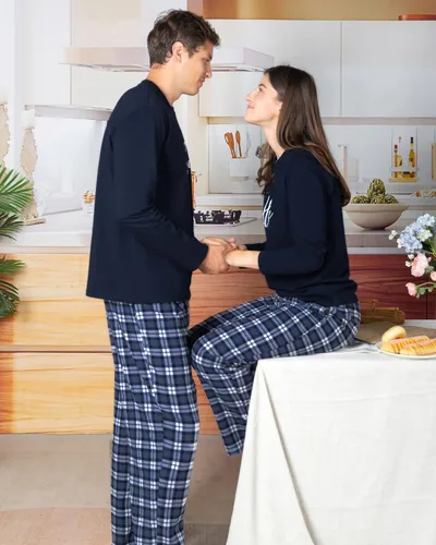 Miniatura 2 de AW BRIDAL Pijamas a juego de 4 piezas para regalos de parejas, conjuntos de pijamas ligeros 100% algodón para mujeres y hombres