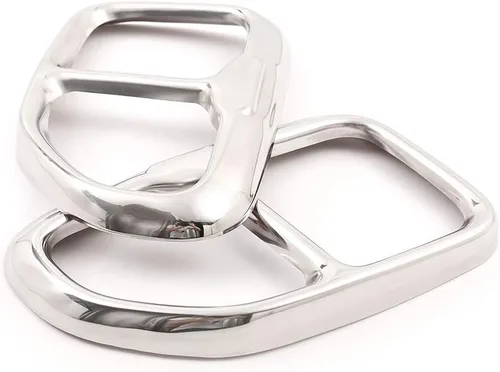 Cubierta de tubo de escape de coche de acero inoxidable 304 2 piezas para BMW X3 G01 2018-2020 Accesorios de coche (plata brillante, estilo 1)