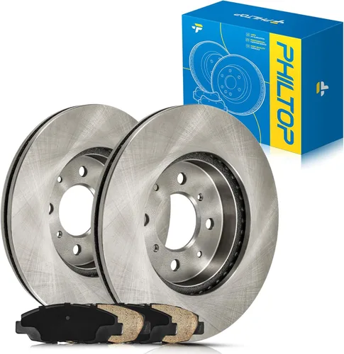 PHILTOP Kit de pastillas y rotores de freno delanteros, rotores de freno OE y pastillas de freno de cerámica para Honda 1999-2005 Civic, Honda
