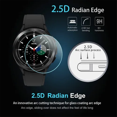 Miniatura 4 de Suoman Paquete de 4 protectores de pantalla de vidrio templado para Samsung Galaxy Watch 4 Classic de 1.81 pulgadas (1.811 in) para Galaxy Watch 4