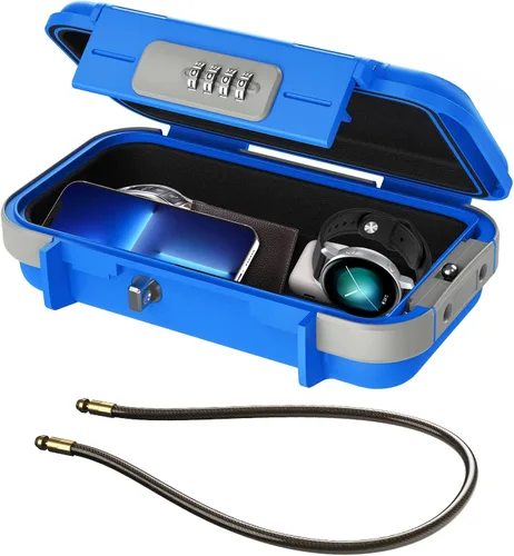 ORIA Funda de seguridad portátil, caja de seguridad portátil, caja de seguridad con combinación de 4 dígitos, caja de seguridad para teléfonos