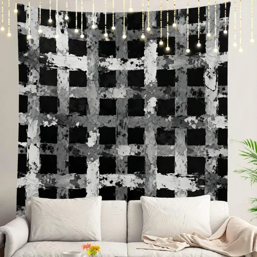 Miniatura 86 de Shrahala Tapiz japonés para colgar en la pared, moderno patrón abstracto de hojas, tapiz grande para dormitorio y sala de estar