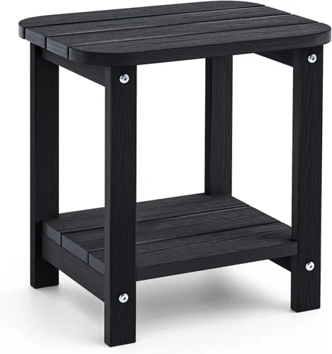 Mesa auxiliar para exteriores de 2 niveles, Adirondack de 16 pulgadas, resistente a todo tipo de clima, extremo de patio para exterior o interior,