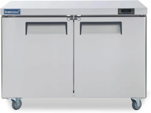 Miniatura 13 de ICECASA Refrigerador Comercial de Mostrador Bajo Encimera de 48" de Ancho, 2 Puertas de Acero Inoxidable con Enfriamiento por Ventilador, 13 Pies