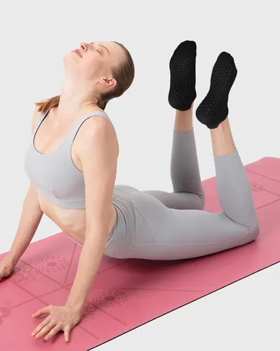 Miniatura 4 de 6 pares de calcetines de agarre de pilates para mujer, calcetines atléticos antideslizantes para yoga, barre, ballet, descalzo, entrenamiento