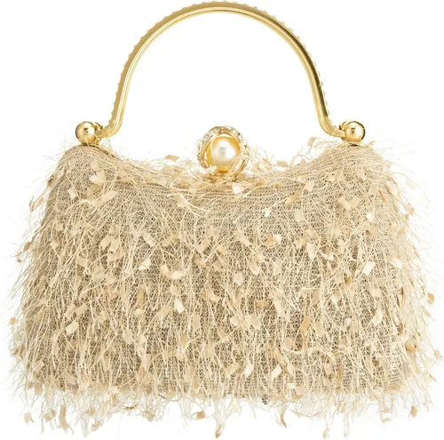 YYW Bolso de mano para mujer, bolso brillante con asa superior, bolsa de noche, bolsa cruzada, bolsa de hombro para boda, fiesta, baile de graduación