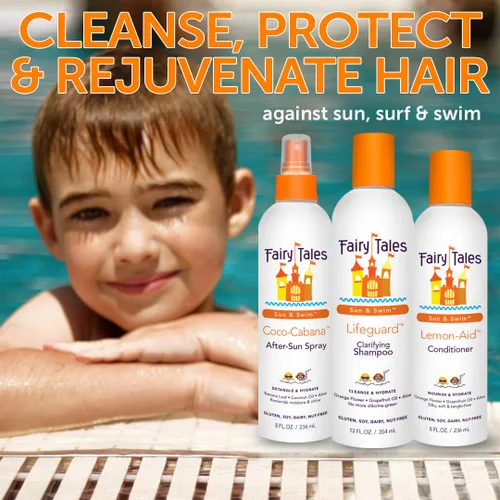 Fairy Tales - Champú de natación de 354 mL y acondicionador de 236 mL para niños, fabricado con ingredientes naturales en los Estados Unidos, champú