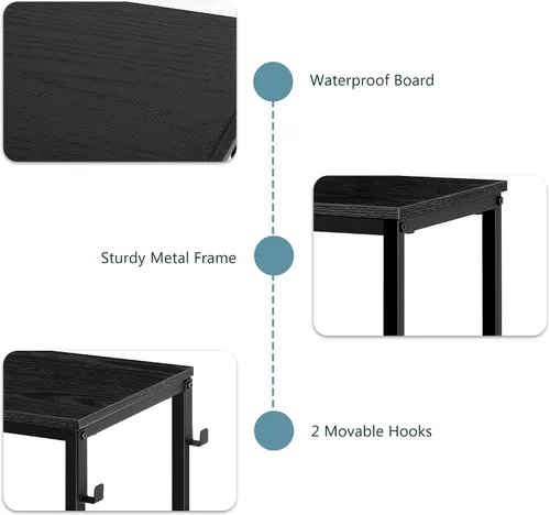 Miniatura 4 de Mesa de consola estrecha y larga para sofá, mesa de entrada, mesa de consola negra para puerta delantera, mesas decorativas delgadas para entrada