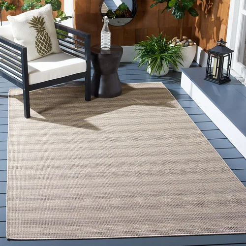 Miniatura 15 de SAFAVIEH Hampton Collection - Alfombra lavable para exteriores de 2 x 9 pies, color marfil y gris, no desprende pelusa y fácil de limpiar, ideal