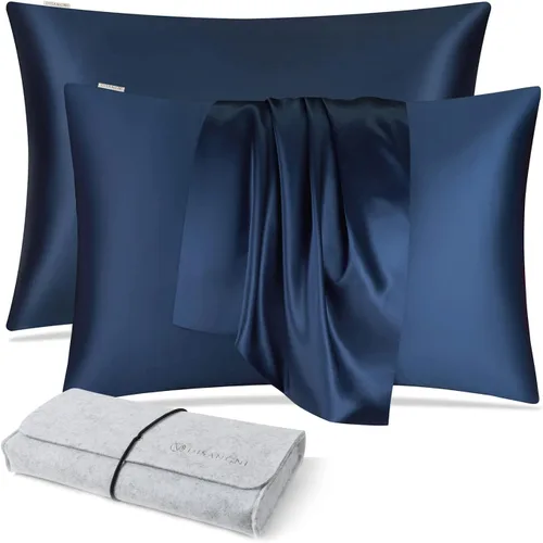 Miniatura 12 de DISANGNI Funda de almohada de seda de morera 100% natural para cabello y piel con cremallera oculta, 22 momme ambos lados