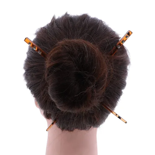 Miniatura 6 de Juego de 6 palillos para el cabello con 3 palillos de diamantes, 1 negro y 2 tortugas